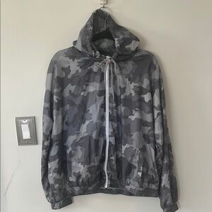 Camouflage Gray Hooded Jacket